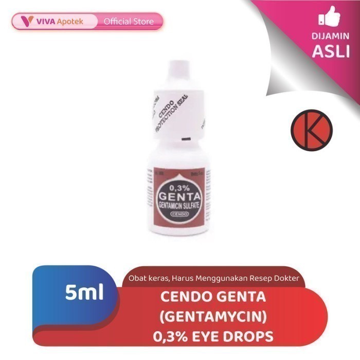 Cendo Genta (Gentamycin) 0,3% Eye Drops / Infeksi Mata (5 ml)