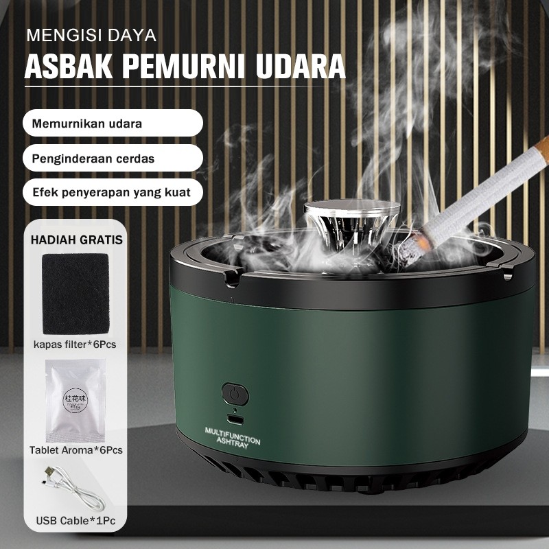 Asbak Pembersih Udara Humidifier Aromatheraphy Portabel Pembersih Asap Asbak Portable USB Pengisian