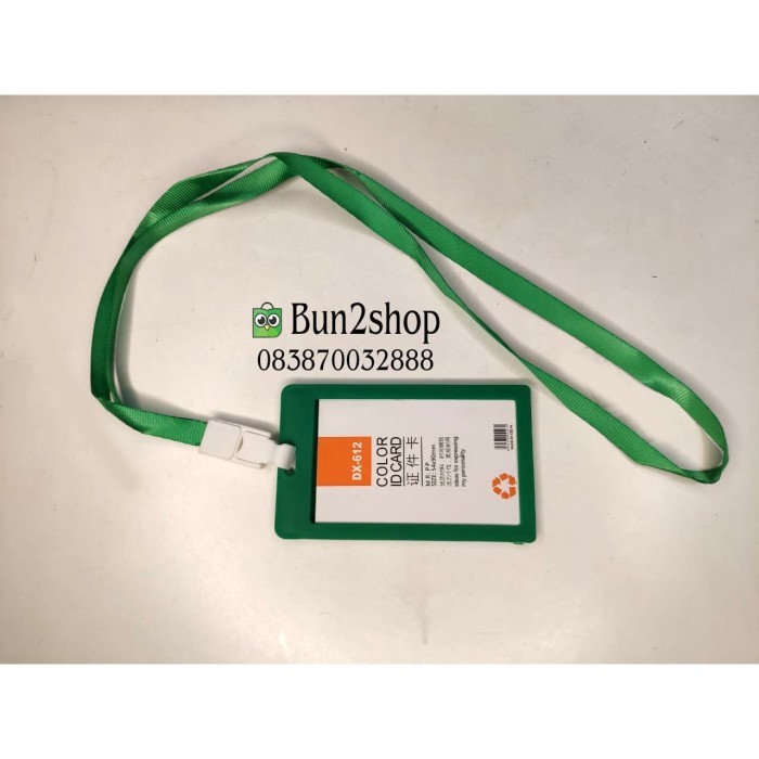 Tali ID Card Holder Satu Set / Name tag id card / Tali ID Card HIJAU