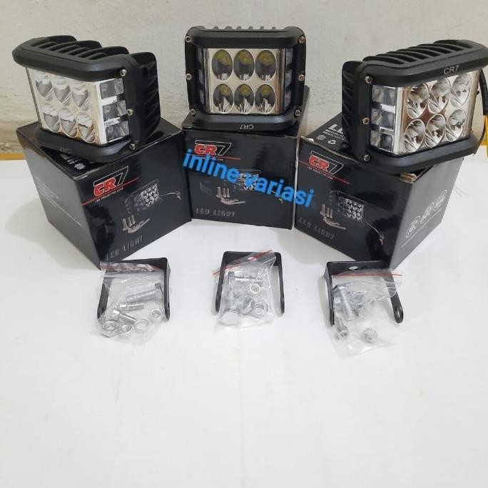 lampu tembak sorot gree 6led plus senja strobo cr7 4306/lampu motor