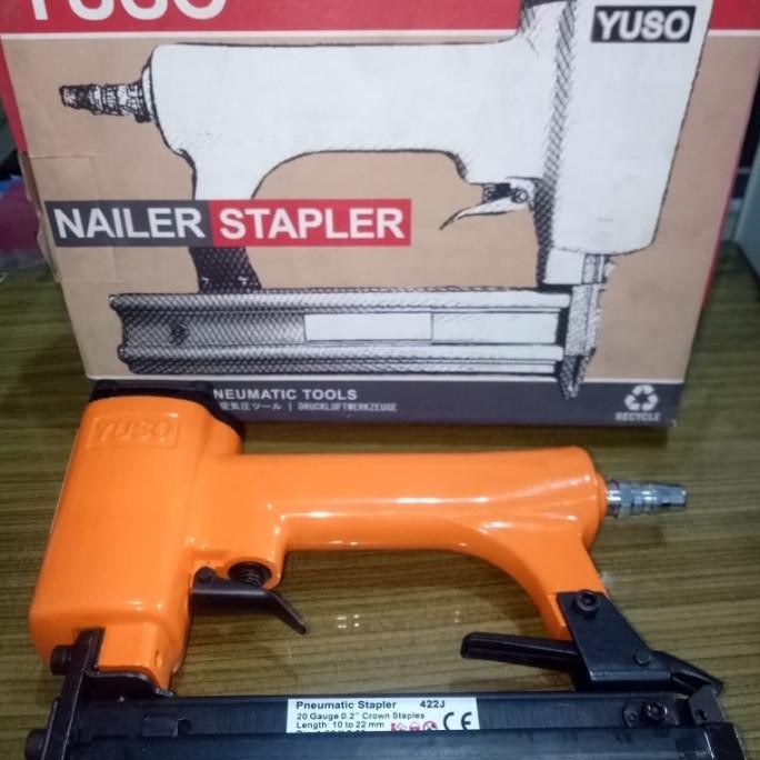

NAIL STAPLER 410J 422J MERK YUSO - MESIN TEMBAK - PNUEMATIC NAILER GUN ORIGINAL DAN TERPERCAYA
