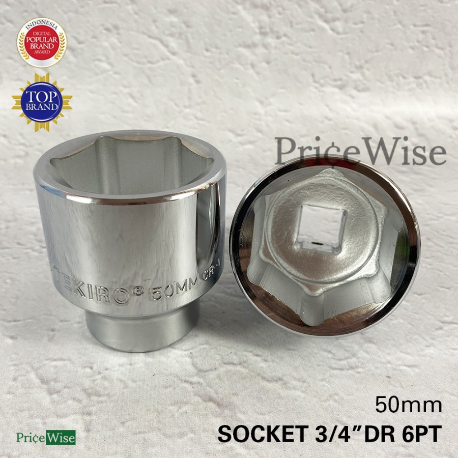 Mata Kunci Sok 3/4" DR 6PT 50 mm Tekiro / Mata Sock / Socket