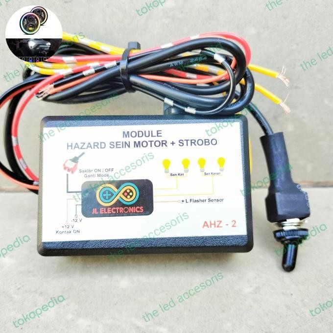 MODUL FLASHER KONVOI HAZARD + STROBO OTOMATIS SEIN MOTOR KHUSUS LED