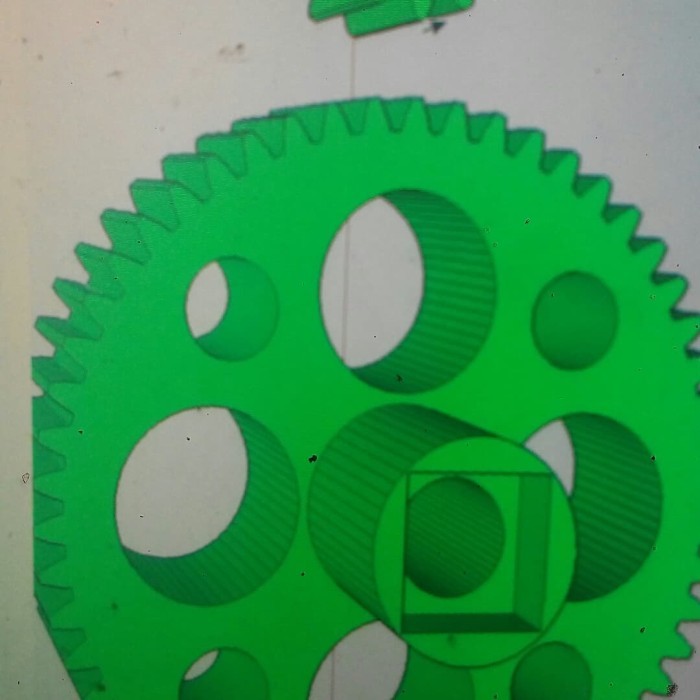 3D Print Gear Gigi Gir Plastik 1:45 Modul M1 Z54 D 56Mm, Z12 D 14Mm Restock