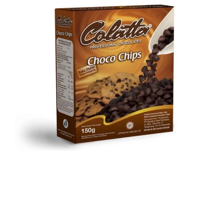 

Colatta Proffesional Dark Compound Chocolates Choco Chips Cokelat Compound Hitam Chips 150Gr Cod Dan Best Seller