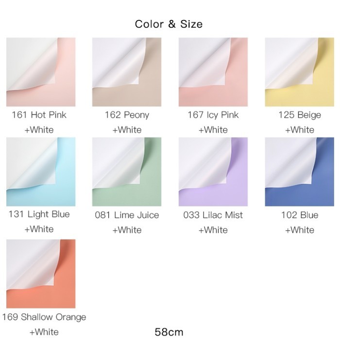 

populer] kertas cellophane buket wrapping bi color white putih papper 58 x 58