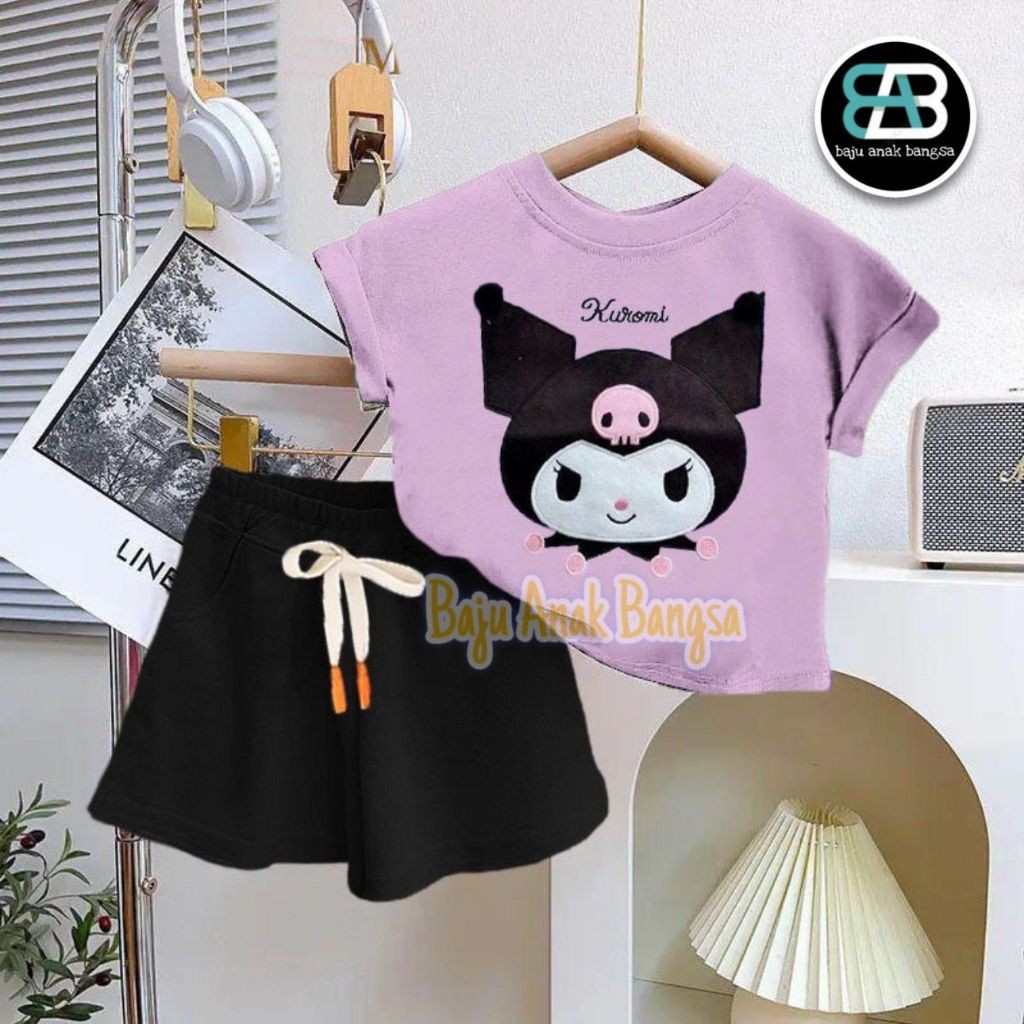 Set Kid Cewek Atasan Bawahan Import Perempuan 0-6 Tahun One Set Anak Tk Sd Smp Baju Stel Anak2 Stln 