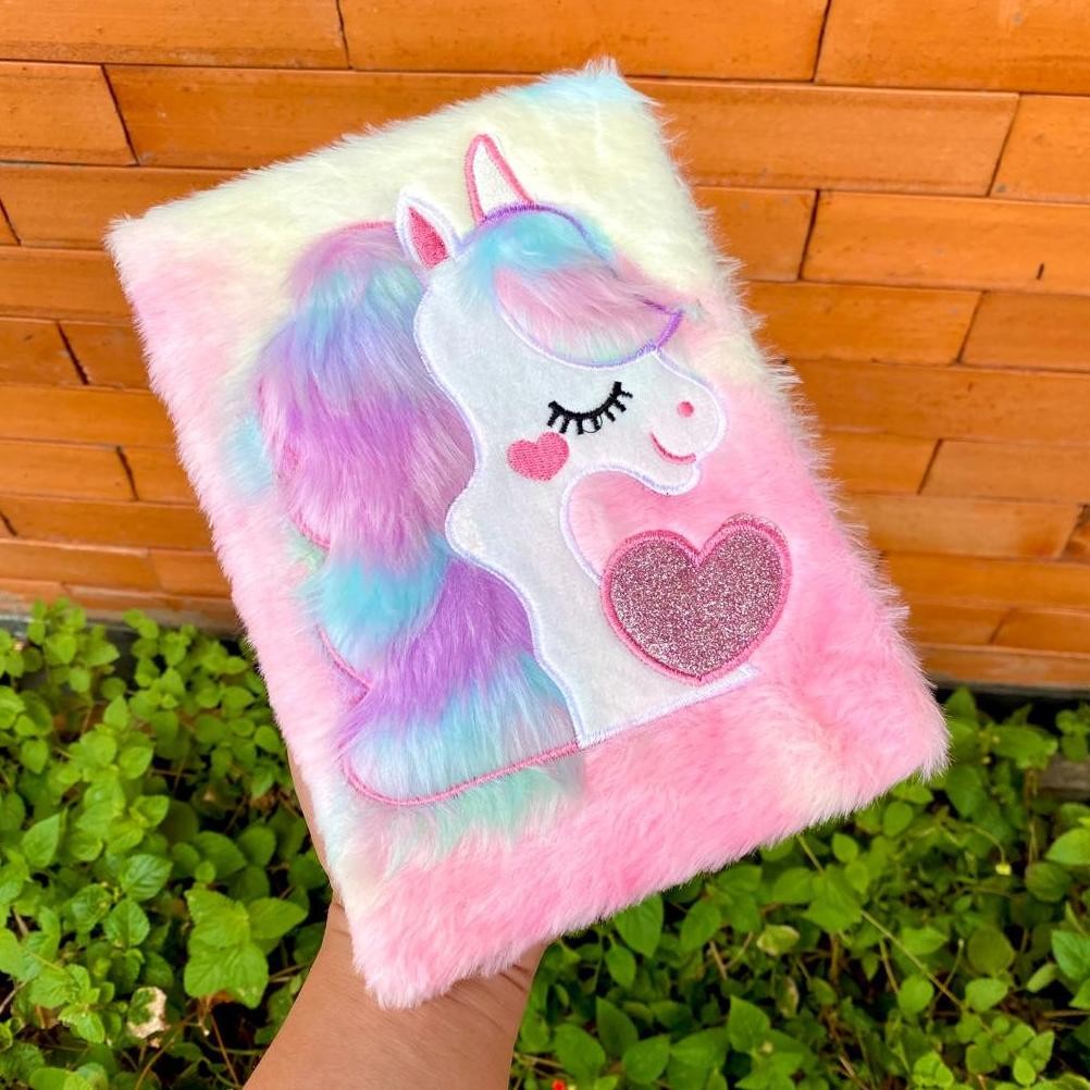 

Original Notebook Bulu Diary Unicorn Bulu Fur Squishy Buku Tulis Anak Kuda Pony Premium