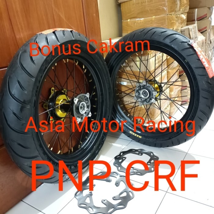 Paketan Velg Crf 300/350 17 SET Ban HONDA CRF150L SUPERMOTO Bonus Stel