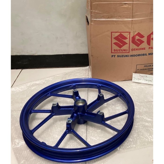 Velg Roda Depan Belakang Satria Fu Fi Injeksi Biru Original SGP