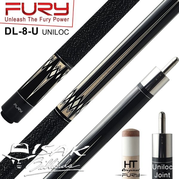 FURY DL-8 MAPLE POOL CUE - 13 MM - BILLIARD STICK STIK BILIAR BILYAR