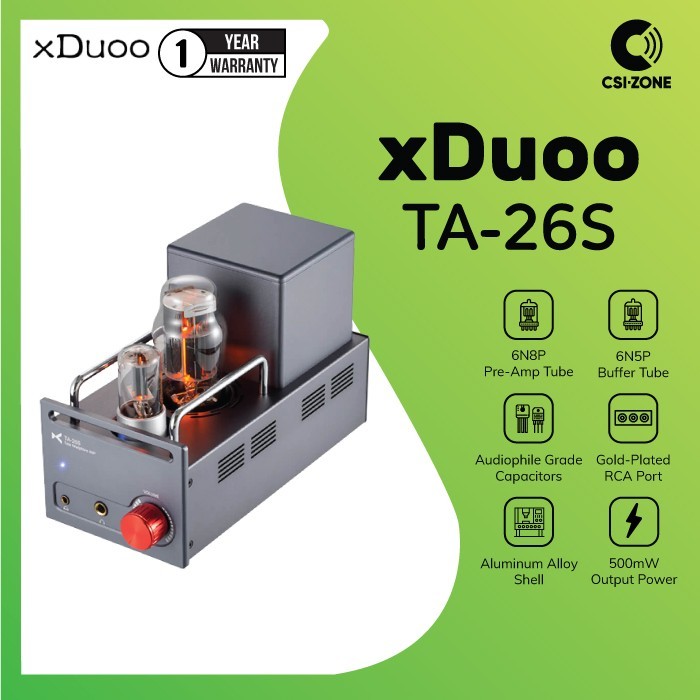 xDuoo TA-26 Tube Headphone Amplifier & Pre Amplifier - OTL, 500mW, Aluminium Alloy