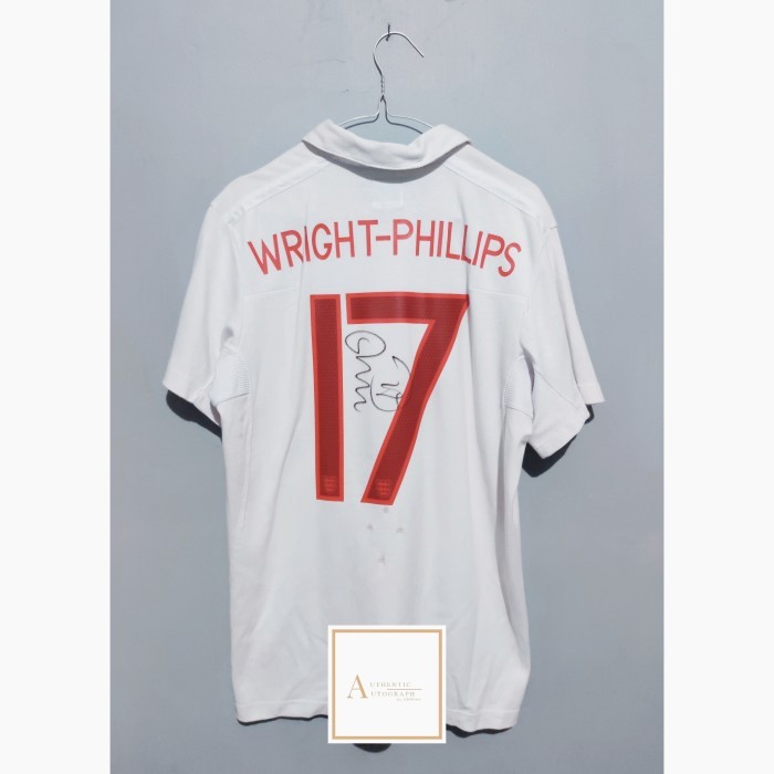 JERSEY ORIGINAL ENGLAND HOME 2010 SIGNED WRIGHT PHILLIPS