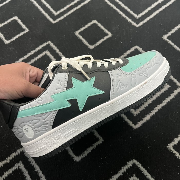BATHING APE BAPESTA LOW GRAY GREEN 45