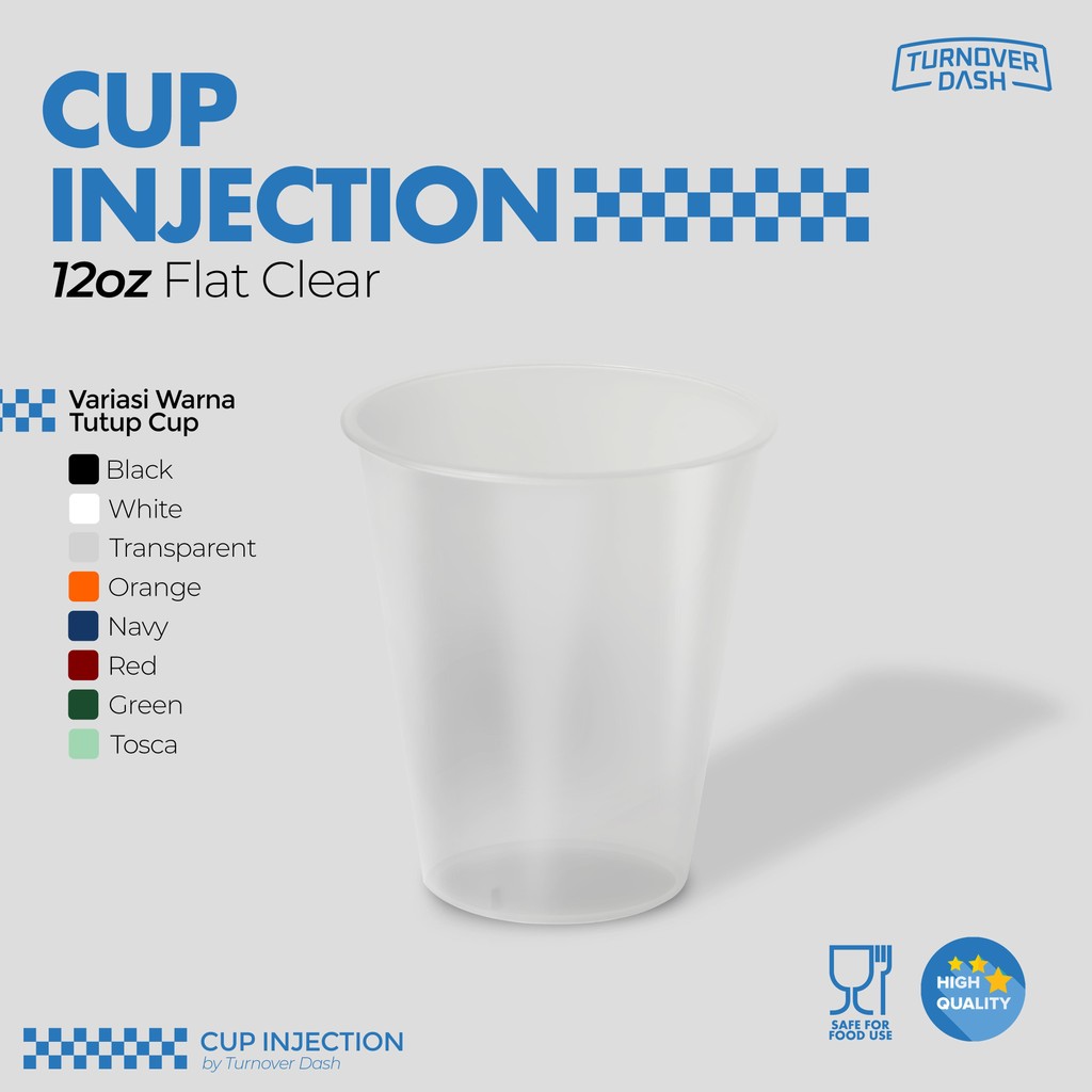 Cup PP Injection / Gelas Plastik 12 oz / (isi 25 pcs) - 12 OZ -