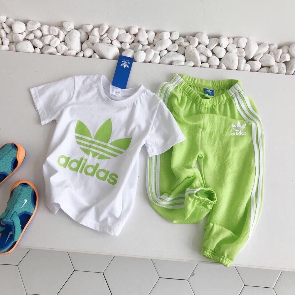 Adidas T Shirt + Celana 2 pcs 2-13 Tahun Setelan Anak Laki-laki Setelan Anak Perempuan Setelan Pakai