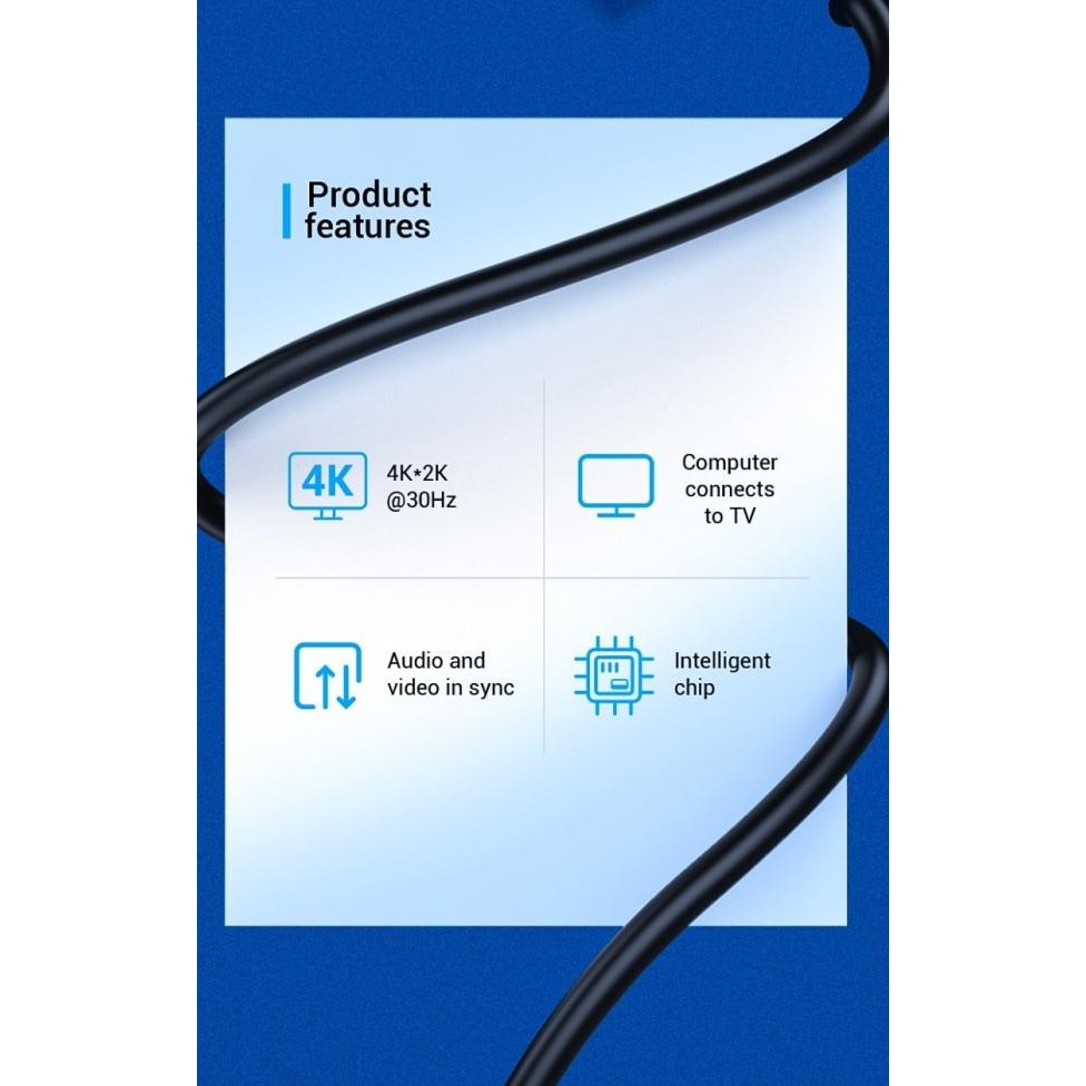 Vention Kabel Converter Display Port (Dp) Male To Hd Male Fhd 4K