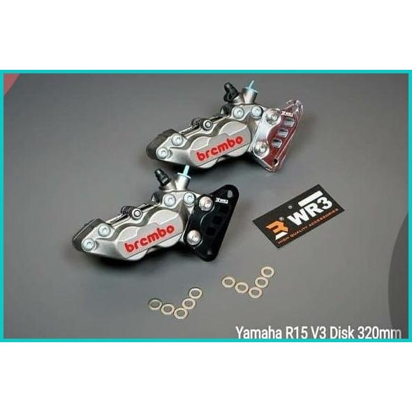PAKET DEPAN KALIPER BREMBO PLUS BRACKET WR 3 ORIGINAL R15 V3 KALIPER