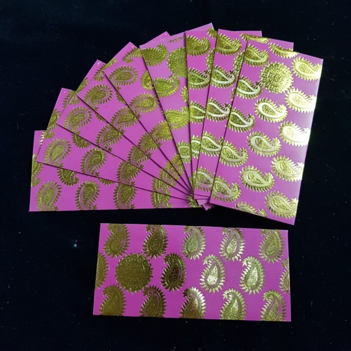 

*#*#*#] Envelopes For Money/Gift/Kherchi/Shagan/Angpao - Pink Gold Paisley Design - Pack of 10 Pcs