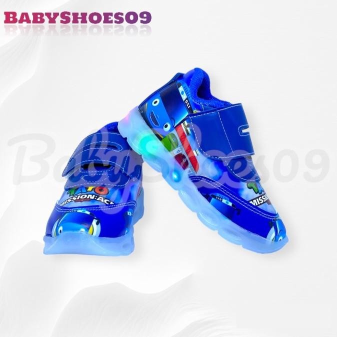 Sepatu LED Anak Laki-Laki Gambar Bus Tayo Usia 1 - 4,5 Tahun [terbaik]