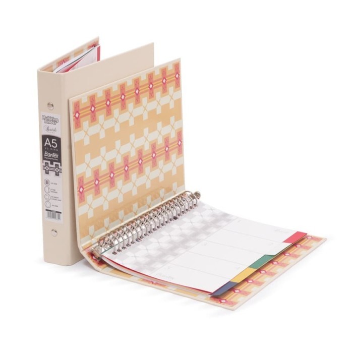 

Sale Bantex A5 Multiring Binder Batik Series Pastel 20 Ring #1334 - Peach