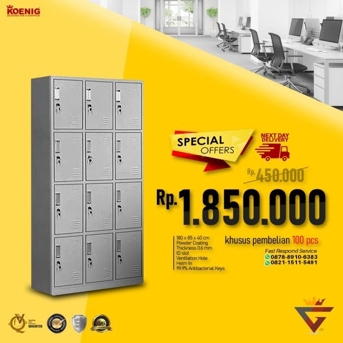 

Sale Locker Besi 9 Pintu Loker Lemari Sekolah Kantor Olahraga Asrama