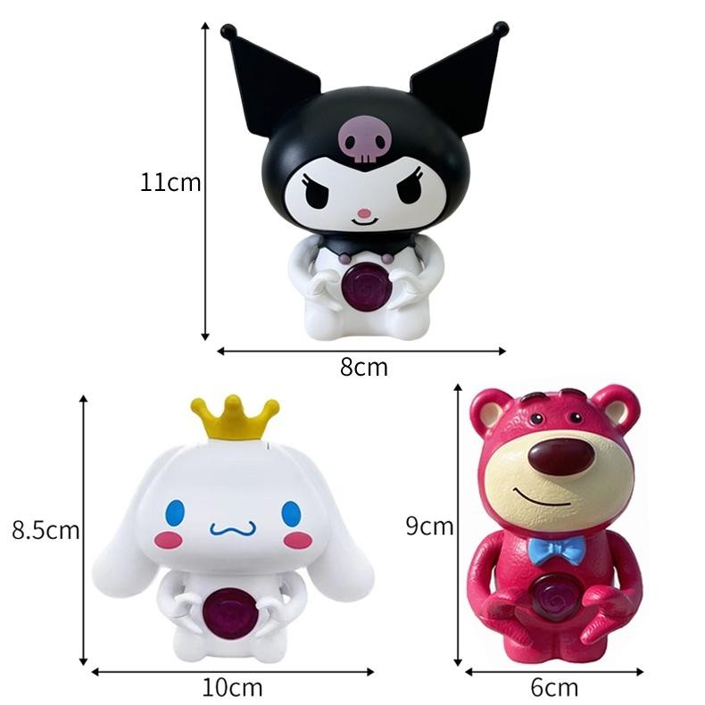 Baru Kado Unik Versisuara i love you Melody Lotso Kuromi Sanrio LED Night Light Gantungan kunci Figu