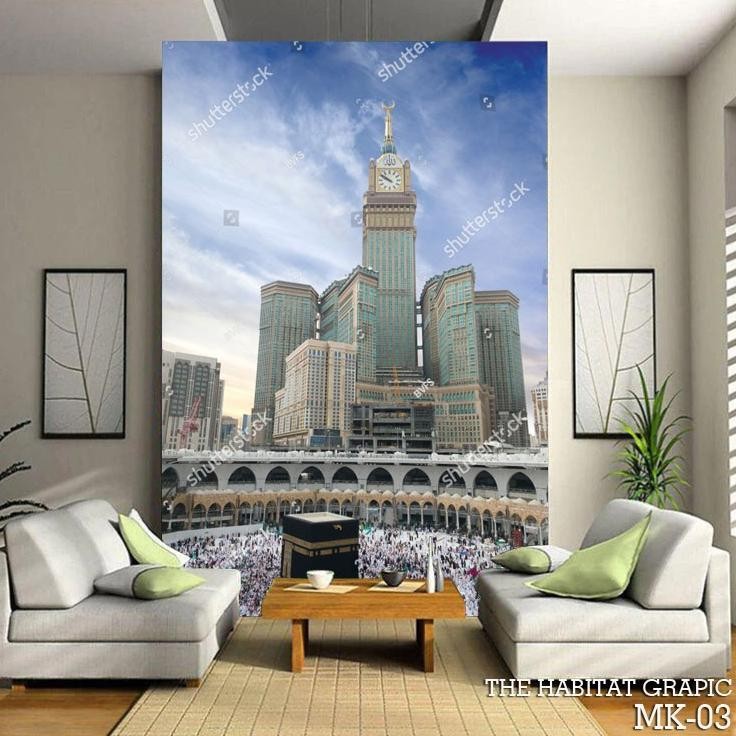 Oh34 Wallpaper Custom Mekkah - Wallpaper Dinding Custom Religi Islami Tema Mekkah - Wallpaper 3D Mek