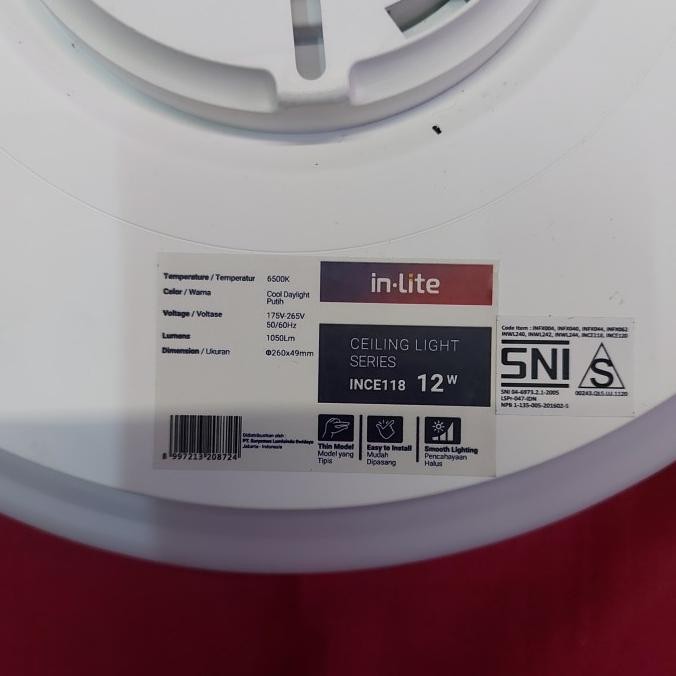 Ince118 Lampu Led Plafon Celling Baret Ob 12W Inlite  Ready