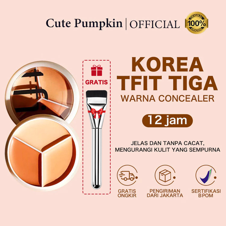 【Beli 1 Dapat 1 】TFIT Korea Tri Color Concealer Color Corrector Coverage Spots Dark Circles Conceler