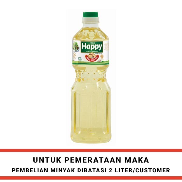 

HAPPY SALAD COOKING OIL BOTOL 1 LITER - MINYAK GORENG