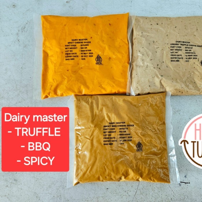 

Ready Truffle Spicy Smoky Bbq Dairy Master Cheese Sauce Saus Keju Dressing 500Gr