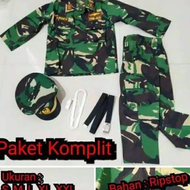 Seragam Tni Anak Karnaval Tentara Kostum Tk Pocil/Baju Tni Anak Laki Laki