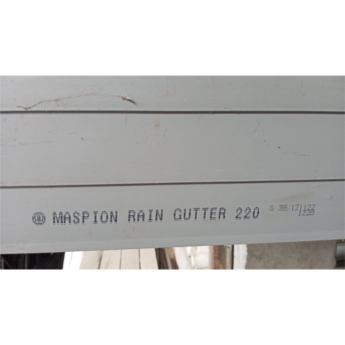 Hemat Talang Air Pvc Kotak 8" Inch Maspion Abu Panjang 4 Meter Talang Besar