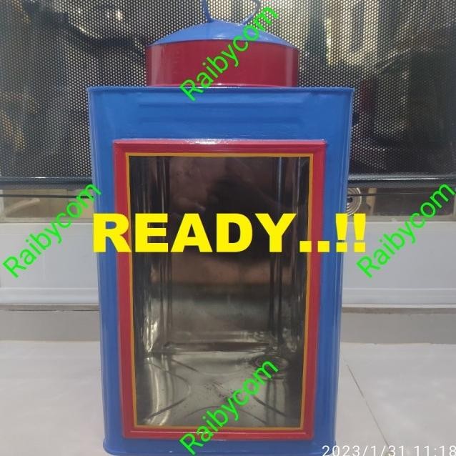 Kaleng Kerupuk Jadul Warung Blek Toples Kaca Krupuk Putih Besar 23X35