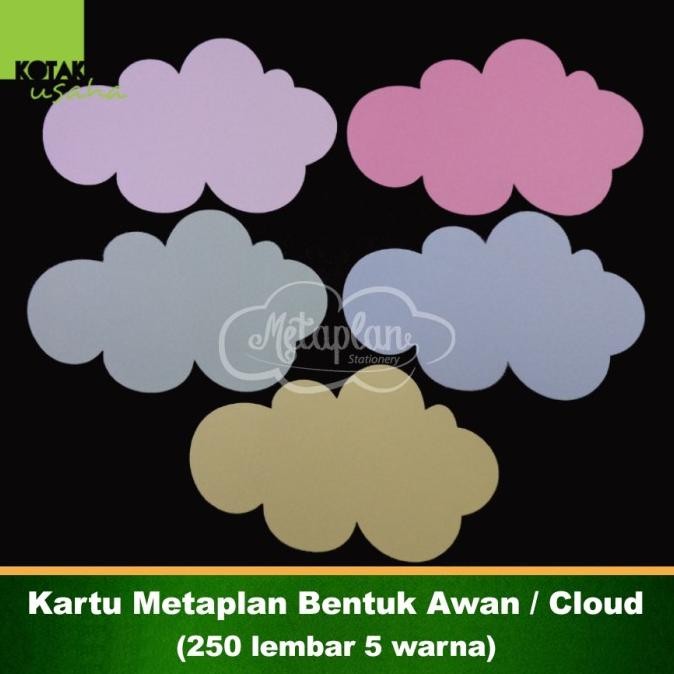 

TERMURAH - Kartu Metaplan Bentuk Awan (250 lembar 5 warna)
