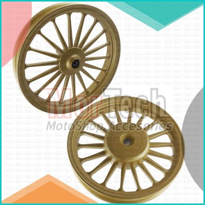 Velg - Pelek Racing Tapak Lebar Rossi Turbin Mio J Palang 20 Gold 140