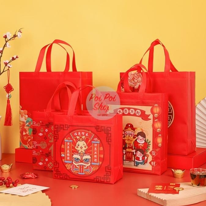 

@#@#@#] Tas Kantong Imlek 2024 CNY Hampers Parcel Bahan PVC Tas Goodie Bag
