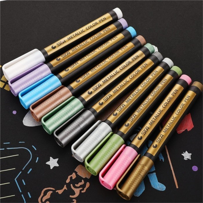 

T E R B A R U AN Touchlecai 8151 Markers Brush Pen 10 Colors Metallic School