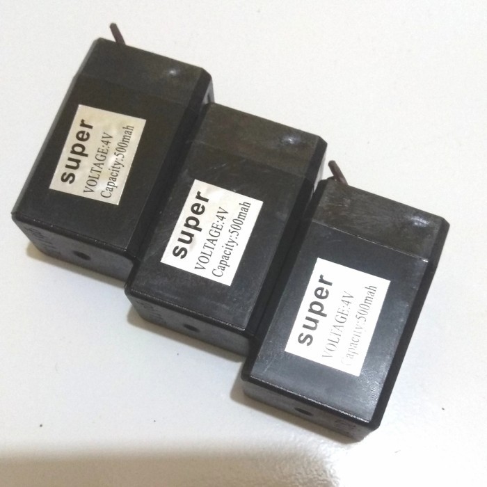 Aki kering 4V 500mAh aki raket nyamuk lampu emergency senter radio dll