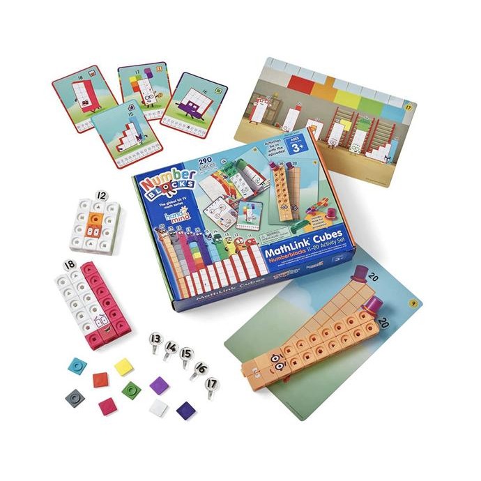 hand2mind Numberblocks MathLink Cubes 11-20 Activity Set, 30 Numberblo .