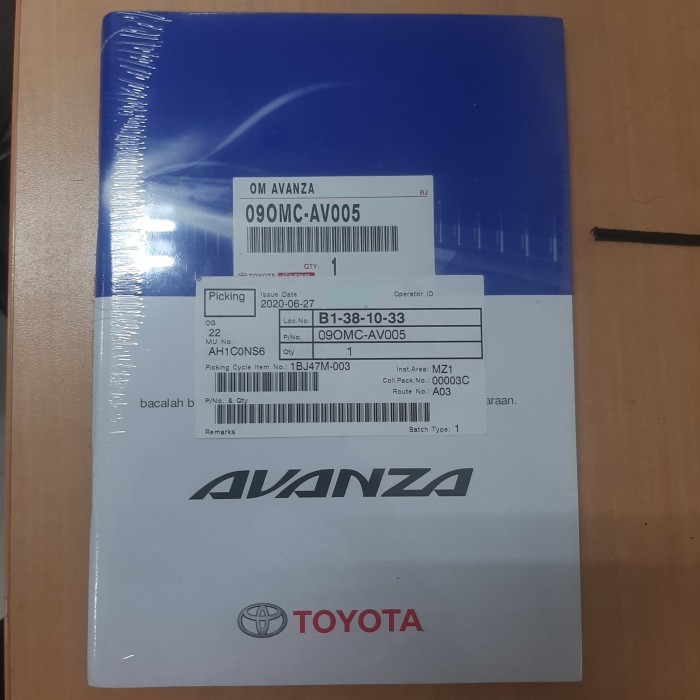 BUKU PEDOMAN PEMILIK / MANUAL BOOK TOYOTA AVANZA ORIGINAL