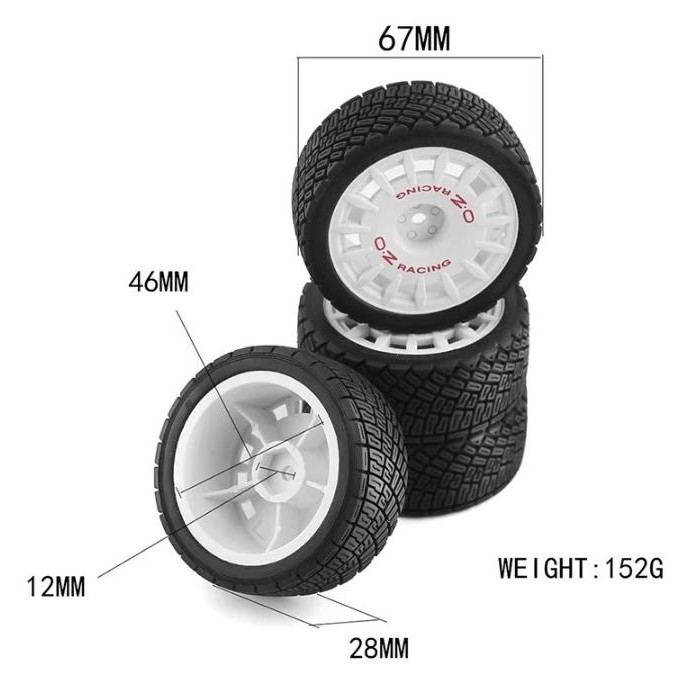 Hsp 1/10 Rc Rally Tires (4 Pcs)