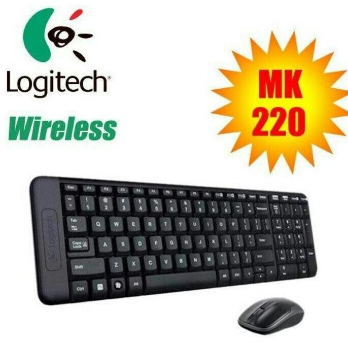 Komponen Komputer Keyboard+Mouse Wireless Combo Logitech Mk220