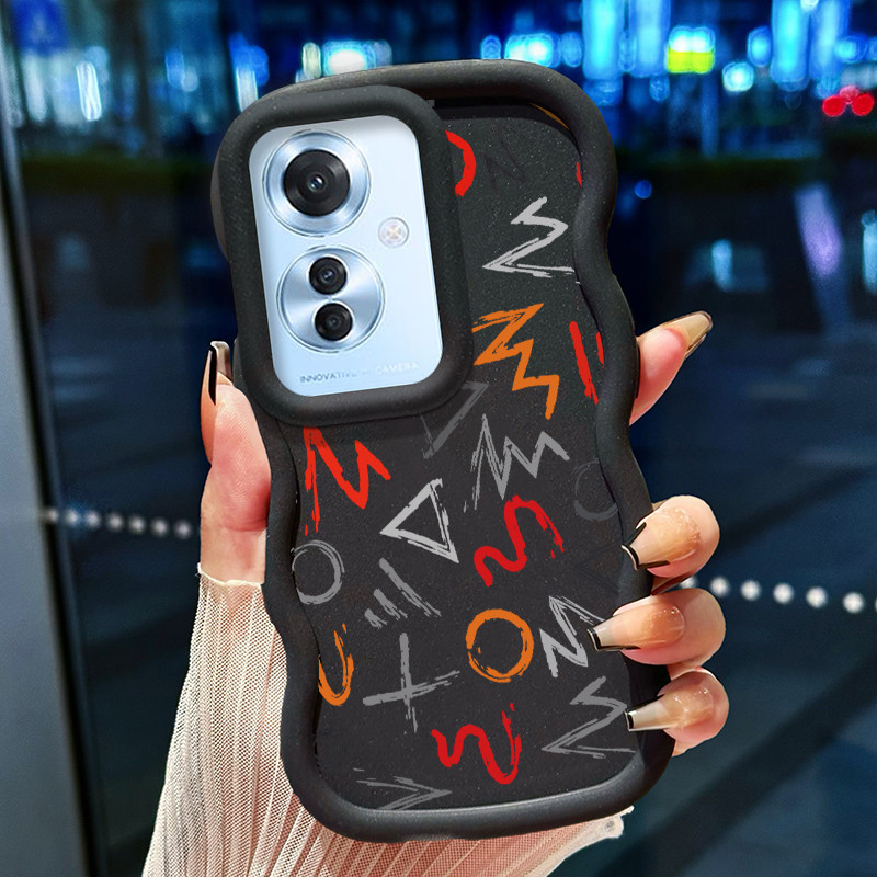 Casing Hp Untuk OPPO Reno 11F 5G Case Casing pola rusak dan brilian Kasing HP Cesing Macaron Silikon