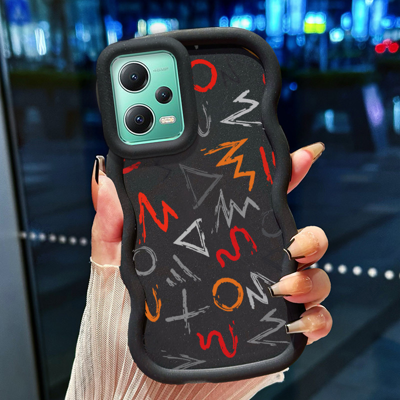 Casing Hp Untuk Xiaomi Redmi Note 12 4G Case Casing pola rusak dan brilian Kasing HP Cesing Macaron 