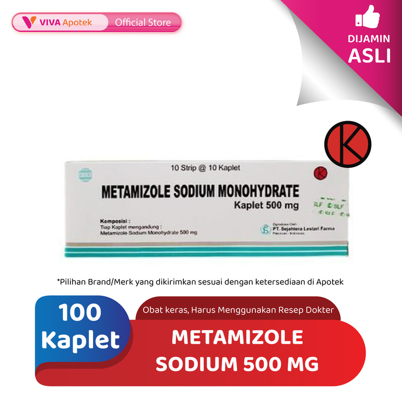 Metamizole Sodium 500 mg / Nyeri / Demam (100 Kaplet)