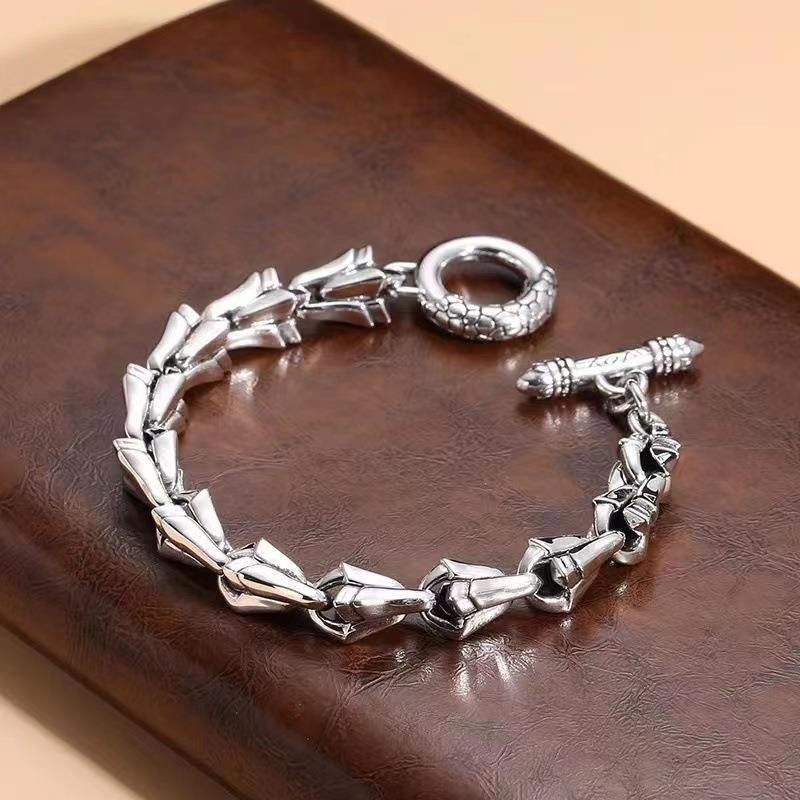 925Gelang Perak Sterling Pria, Gelang Kepribadian Sederhana