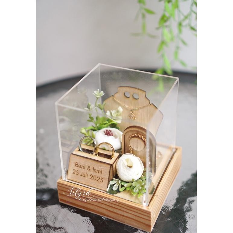 Original Box Perhiasan Akrilik Kotak Perhiasan Mahar Ringbox Acrylic Berkualitas