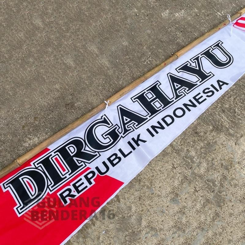 Umbul Umbul Rempel Sablon Dirgahayu (3.5 Meter) Bendera Bandir Dirgahayu Indonesia Hut Ri 17 Agustus